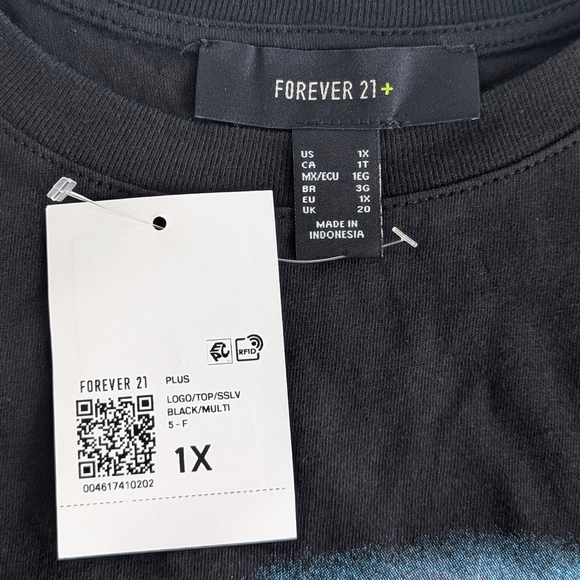 Doing My Best Black Graphic Tee Glitter Jumping Dolphin Purple Blue Yellow sz 1X - Picture 7 of 12